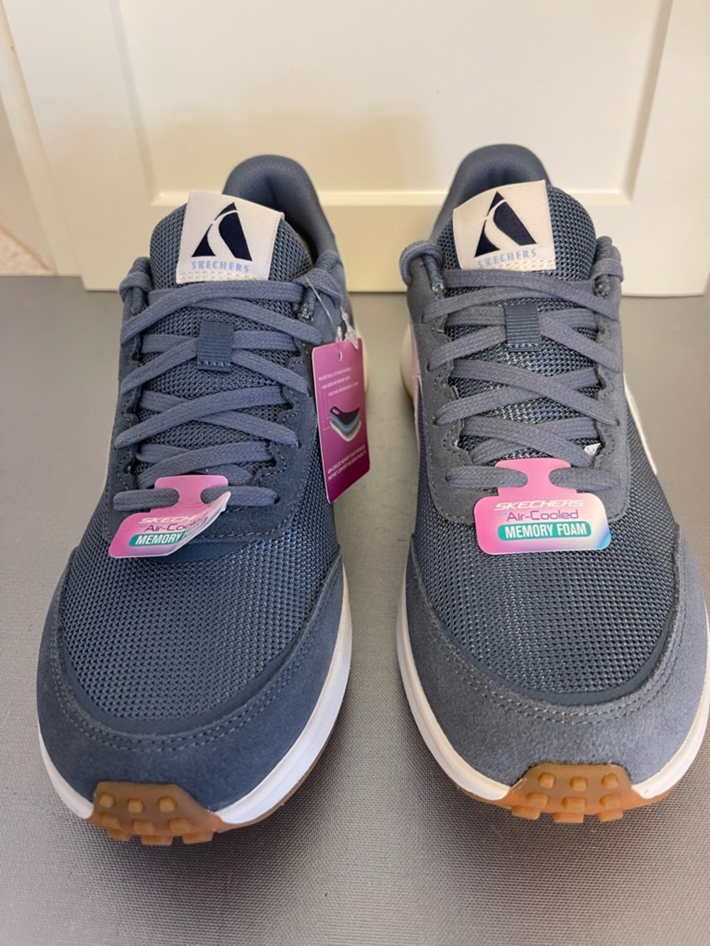 Skechers Blvd Retro Revival Navy #150600 Air Cooled Memory Foam Sneakers Sz 7.5
